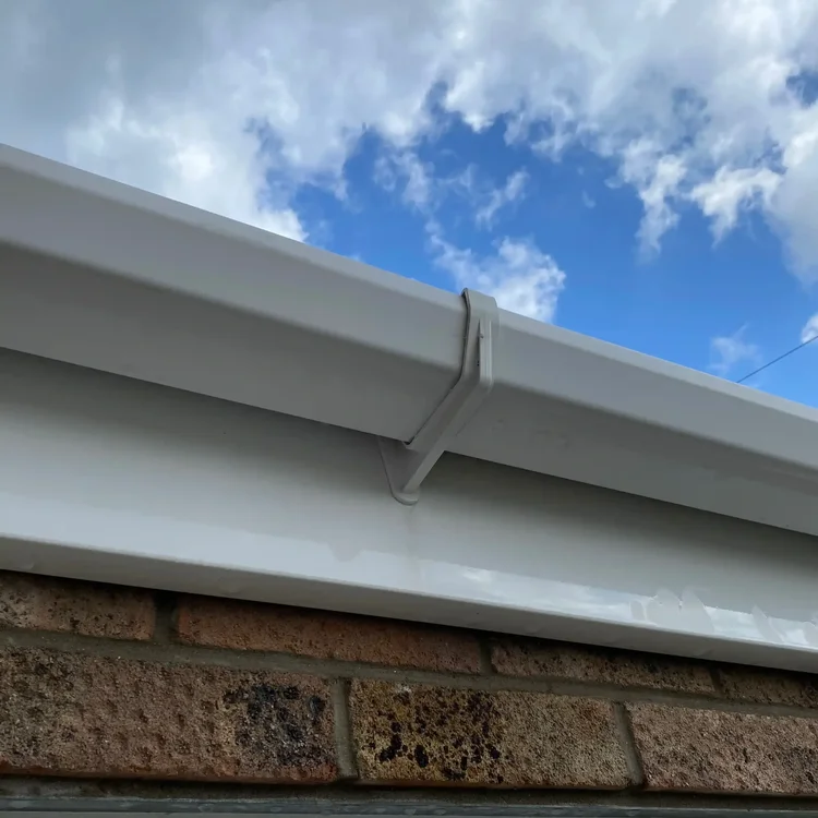 Bright white, clean fascias and gutters after cleaning in Magor