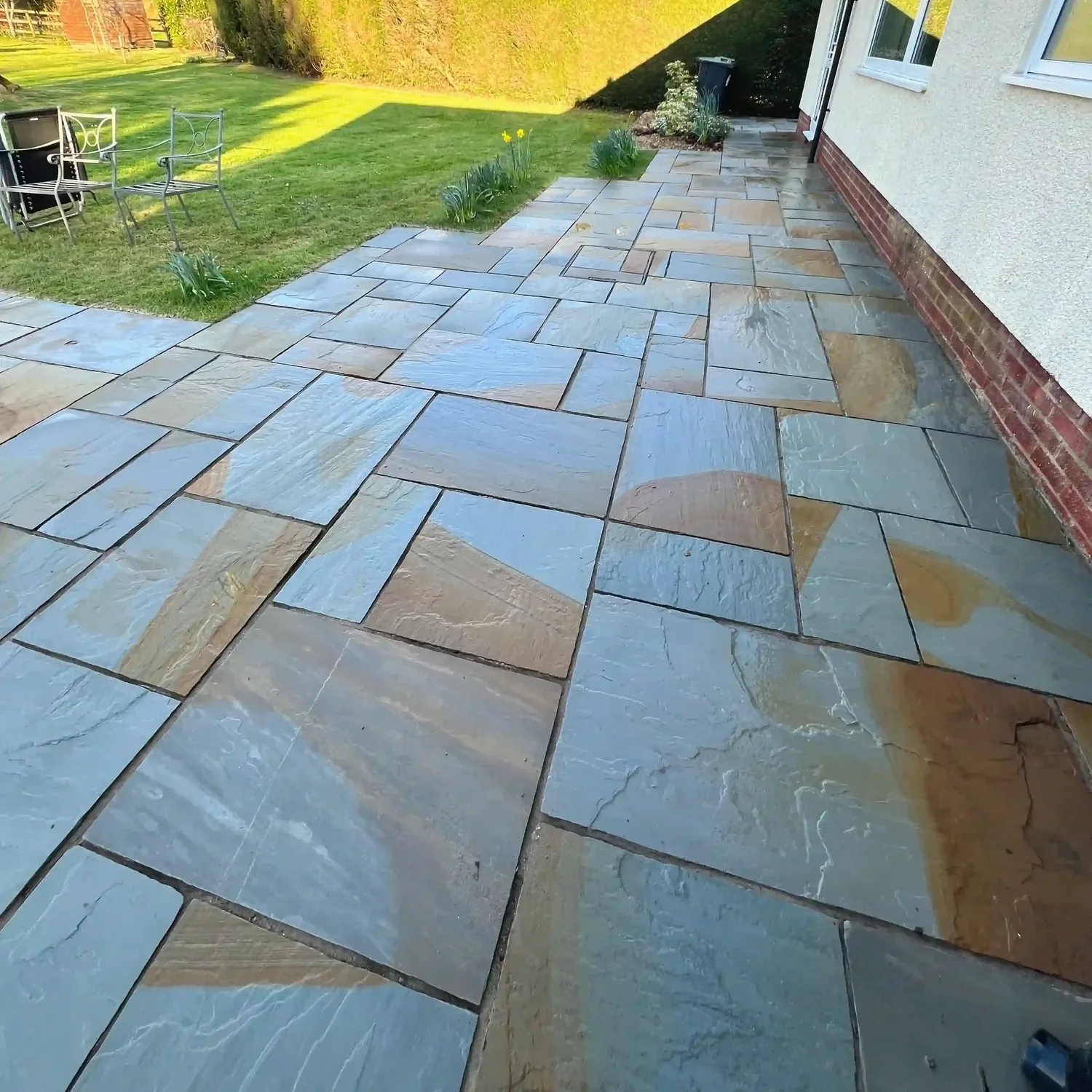 Clean patio after Puralux wash