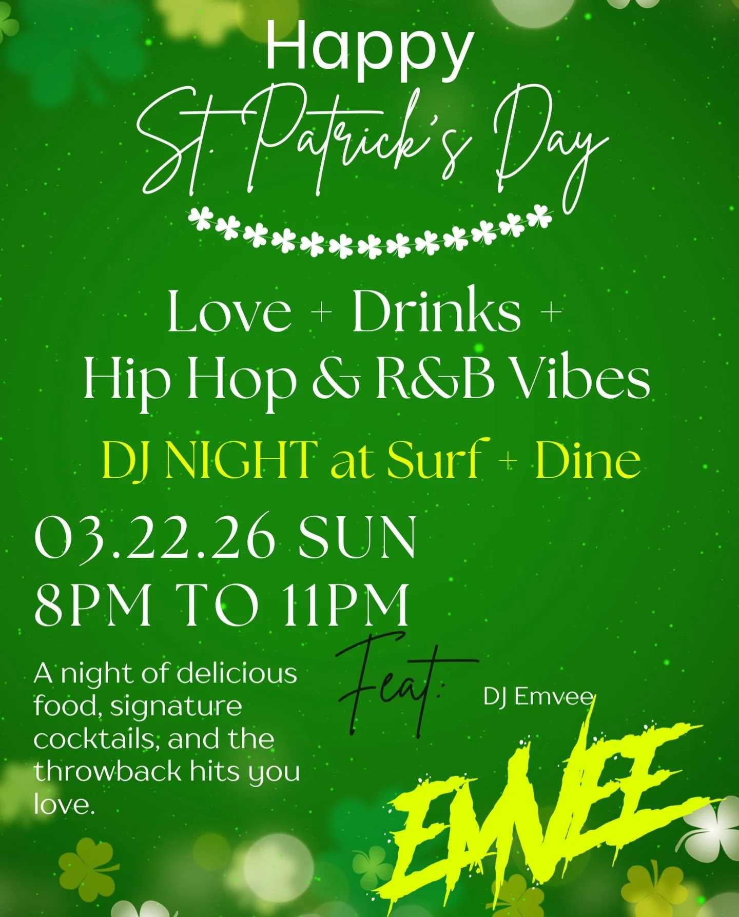 Sunday night plan? ✅✅✅ come join us for another DJ night💚💕💚💕 #freeentry #stpatricksdayevent #waikiki #kamukurasurfndine #ramen