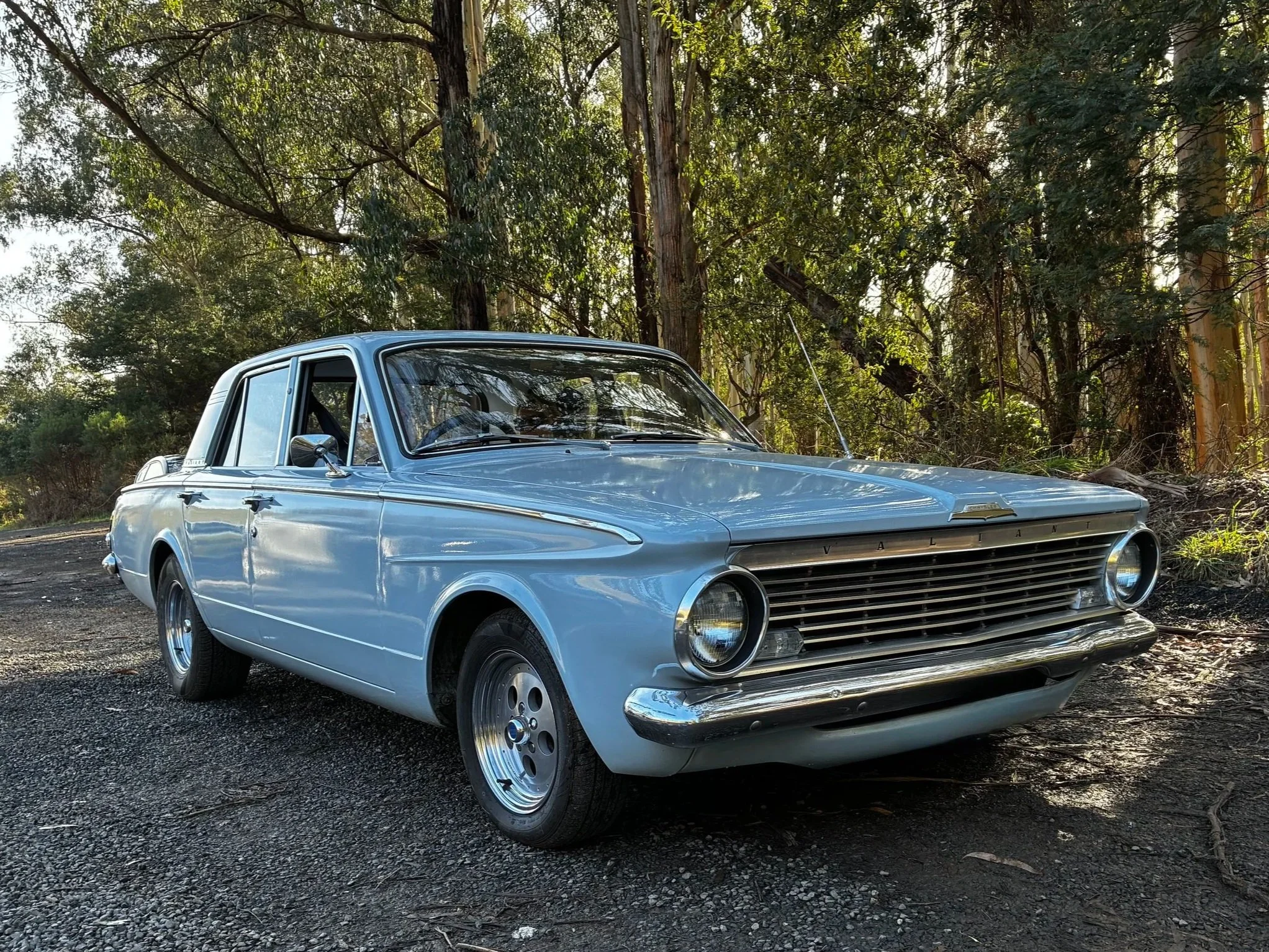 Rod’s AP5 Valiant keeps it simple with a stock Slant Six and push-button auto, just as everyone “claims” they will keep a good family cruiser. Right now this one is fought over by the whole family. Good weekend or not, I’m sure you’ll spot this beaut