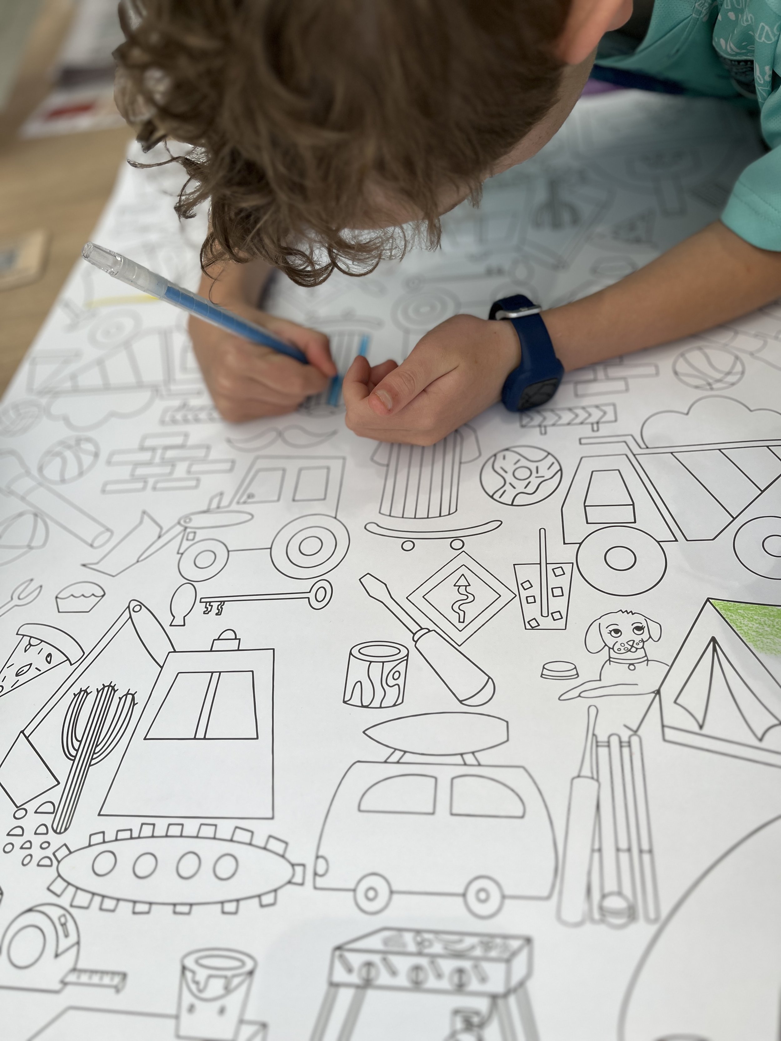 Colouring-in fun for all. Roll out metres of these fun images and get colouring in