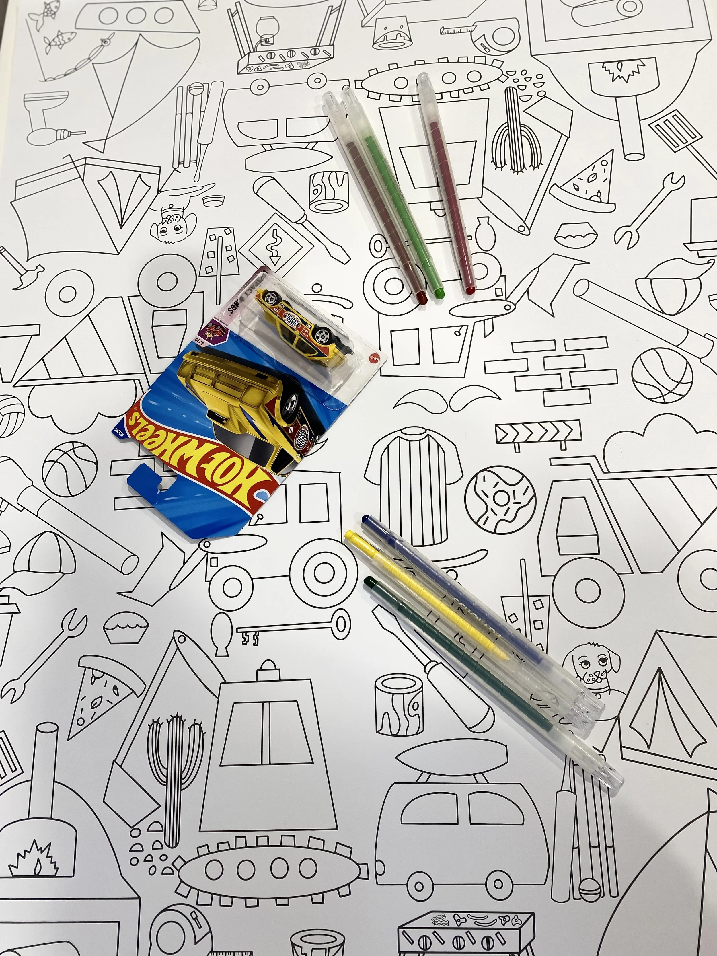 Colouring-in fun for all. Roll out metres of these fun images and get colouring in