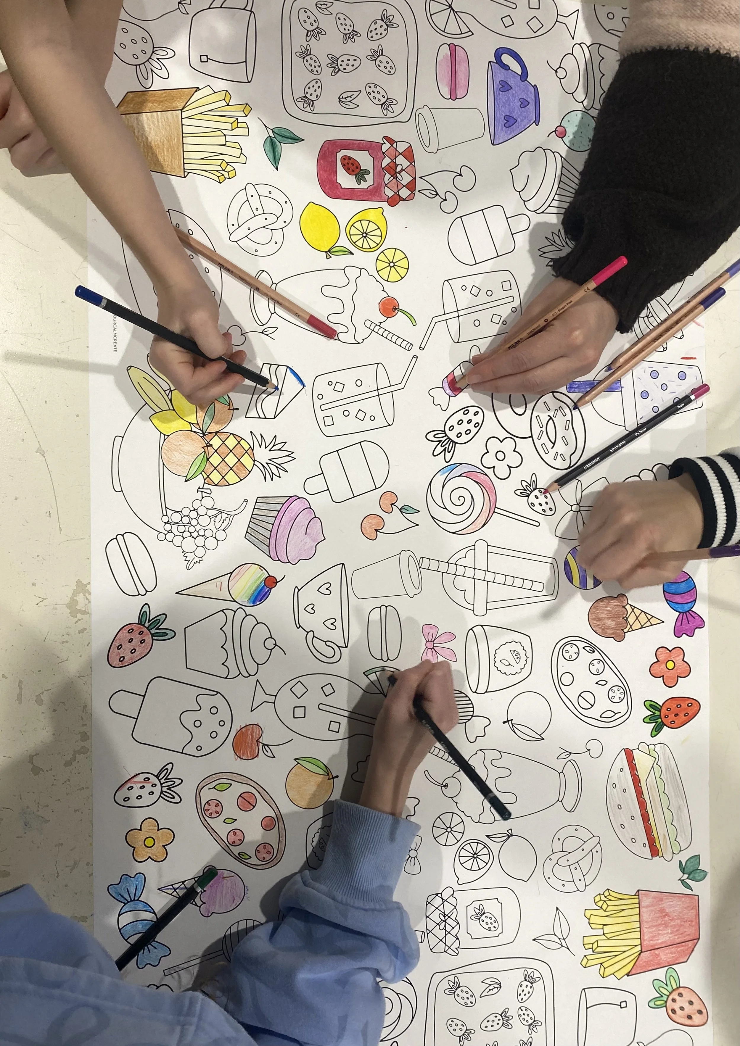 Colouring in fun for all. Colouring in paper roll