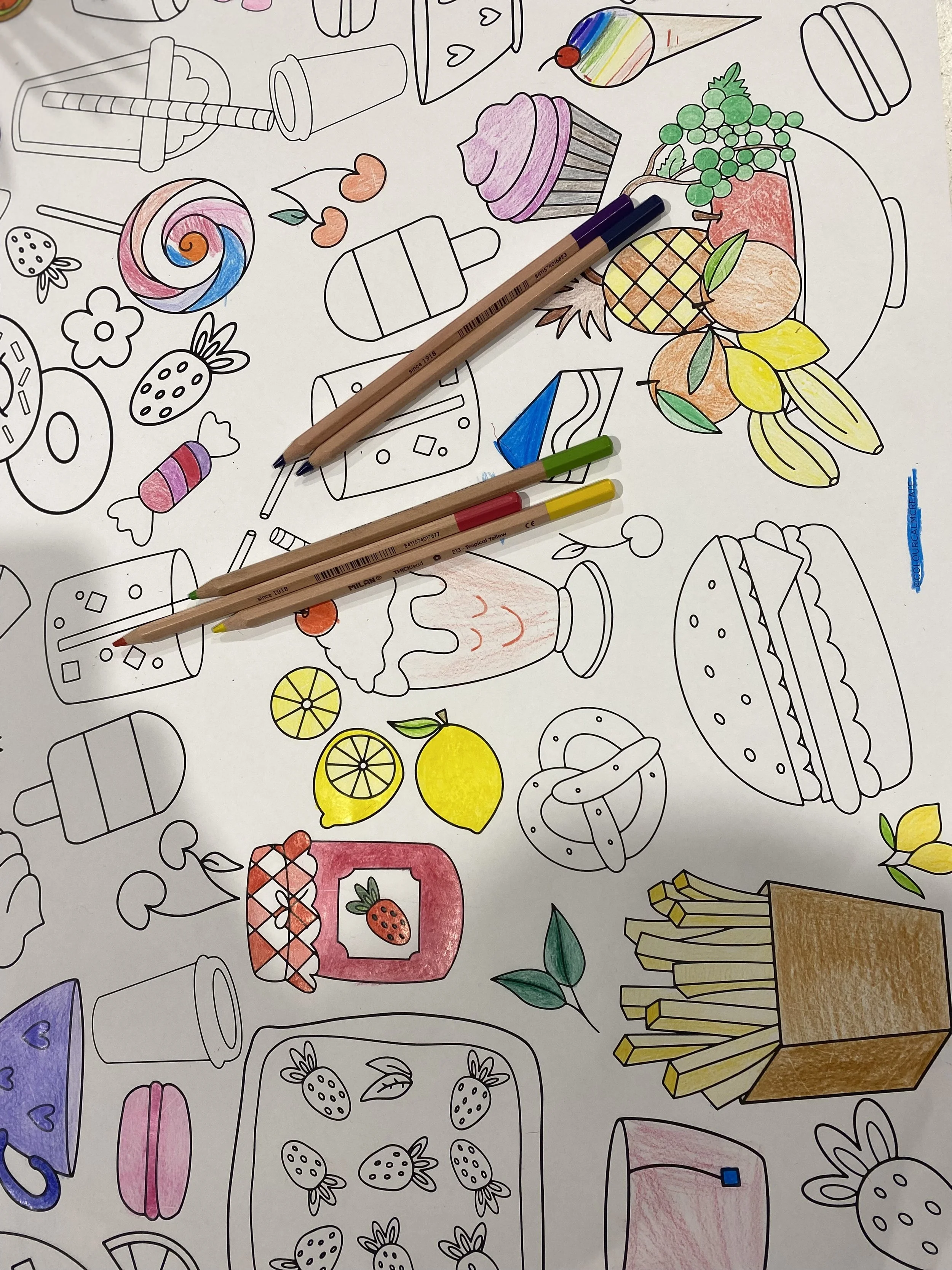 Colouring in fun for all. Colouring in paper roll