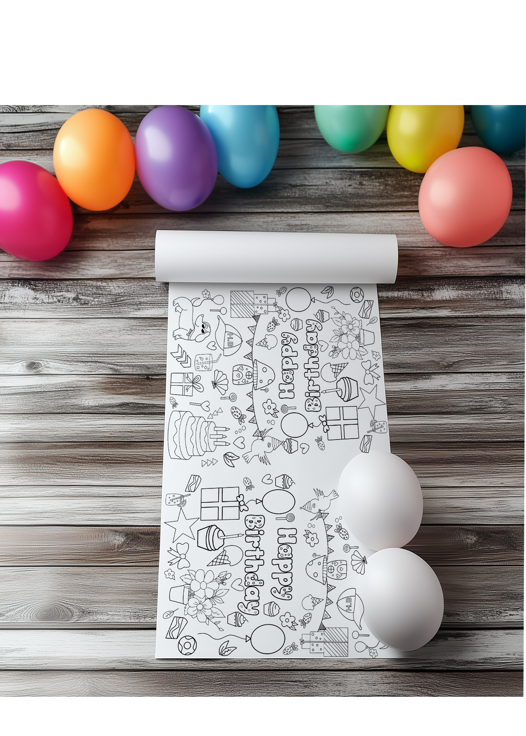 Colouring-in fun for all. Happy birthday colouring in roll