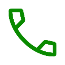 Silhouette di un telefono a forma di cassa con cavo verde.