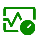 Grafico di un cuore con un'onda elettrocardiografica e un orologio.