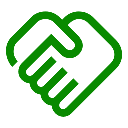 Icona di una stretta di mano verde