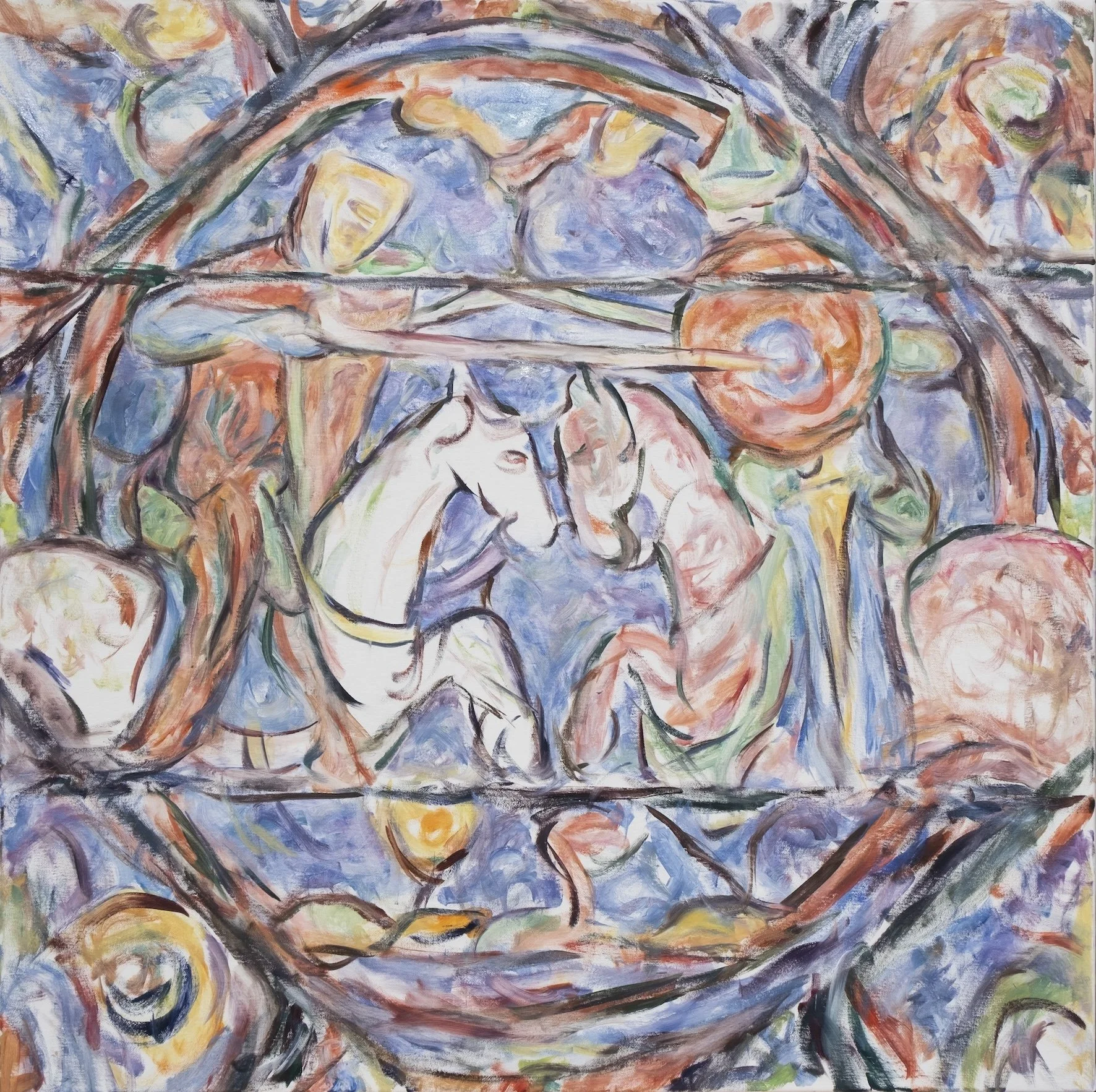 Légende de Charlemagne, Stained Glass Study in Oil Paint