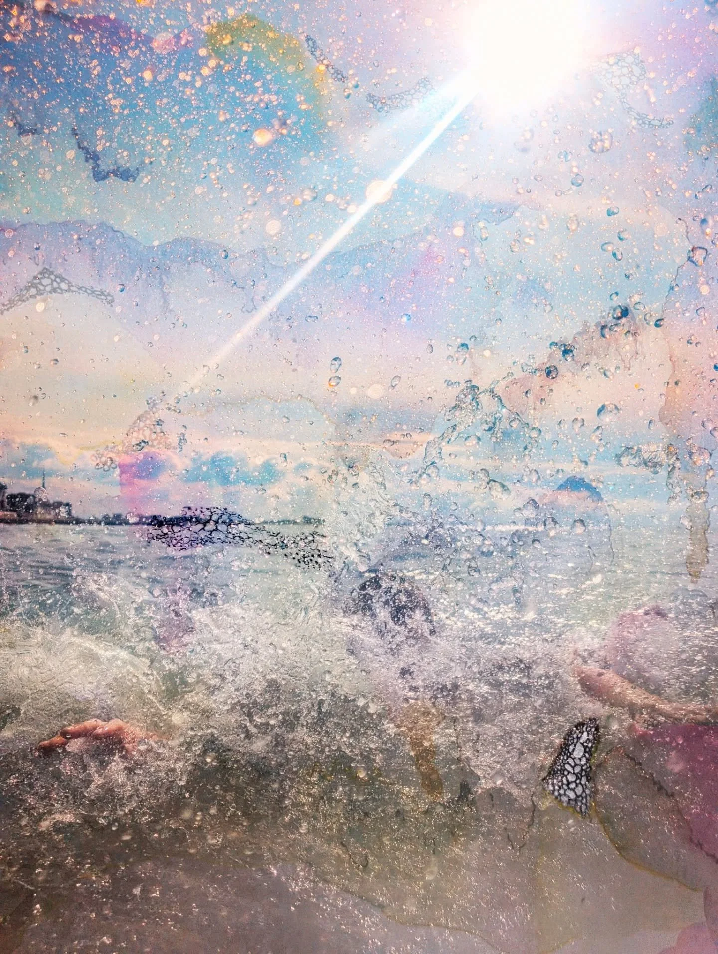 All about July💦🫧🌞

Waves, bubbles and sun. 
I was doodling without thinking a lot, making collages without &quot;higher purpose&quot;, layering and blurring. It was a blast 🩷

#watercolorart #summernotes #collageartworks