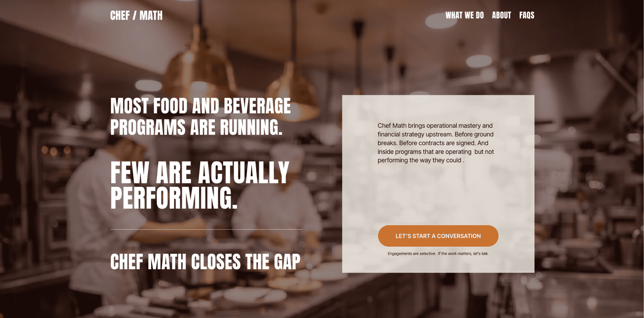 Food & Beverage Operations Consultant