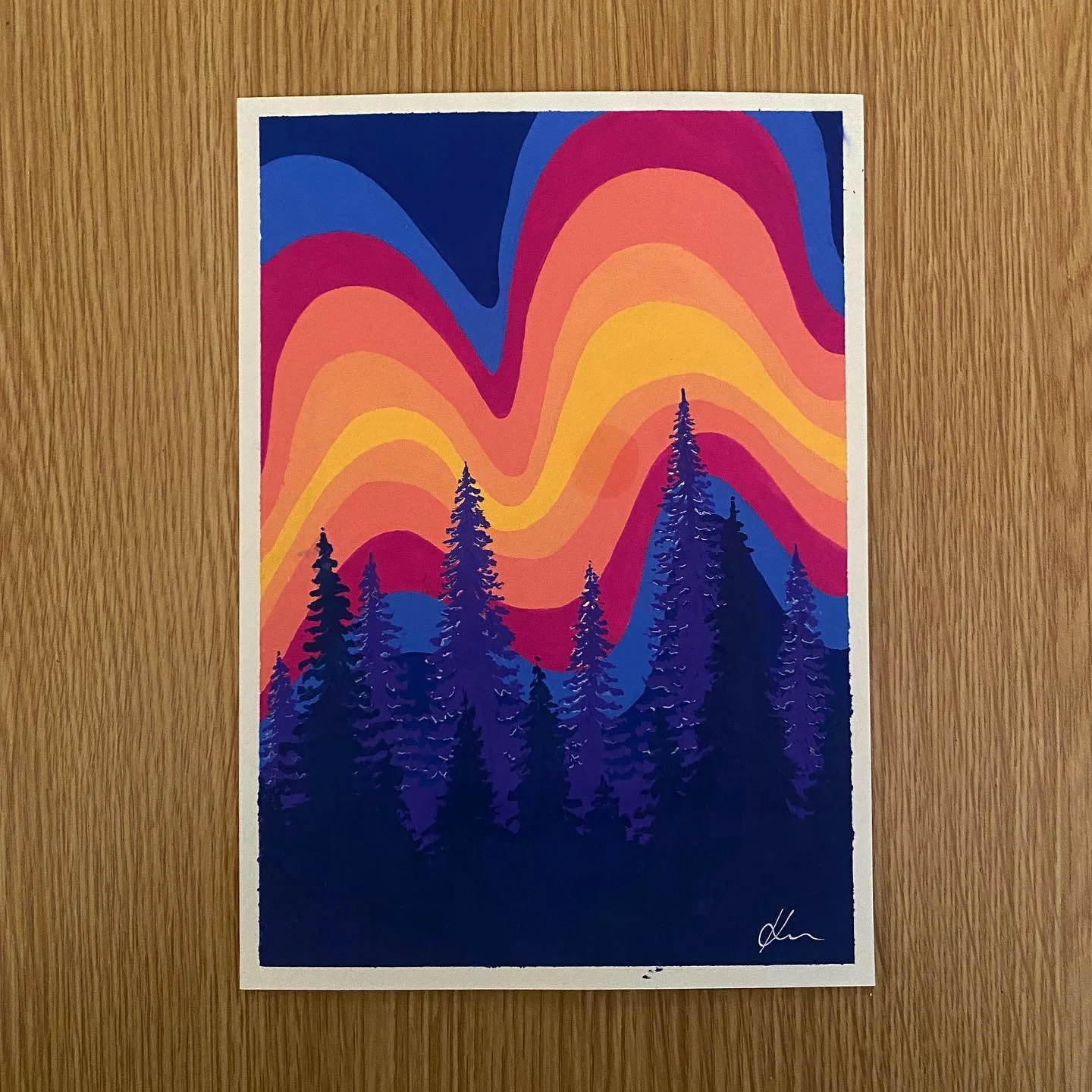Been painting a lot recently. Here&rsquo;s one of my latest ones 
.
.
.
.
. 
.
.
#gouache #gouachepainting #illustration #artist #painter #artoftheday #watercolour #landscape #landscapepainting #aotearoa #newzealand #sunset #sunrise