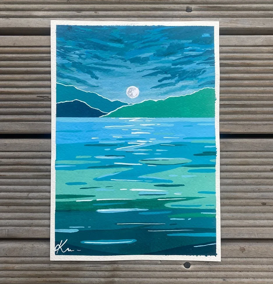 A recent commission for my wonderful friend @jthanmorgan 🌊 Such a pleasure to create this for you 🩵

Painted this piece while on a short holiday at Waitarere Beach. Felt so great to escape the city for a few days and paint again 😌
.
. 
.
.
.

#gou