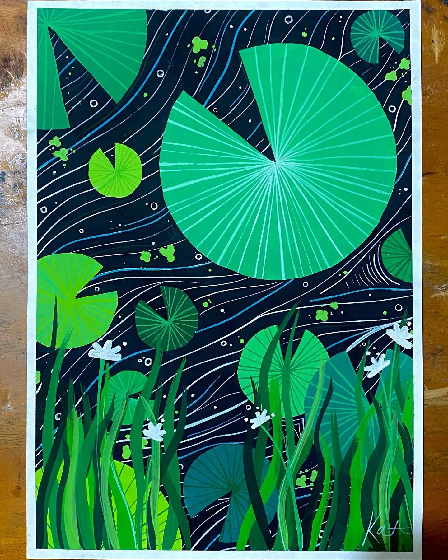 on holiday and feeling inspired 🐸 
.
.
.
#gouache #gouachepainting #illustration #artist #painter #artoftheday #watercolour #frog #pond #lilypad