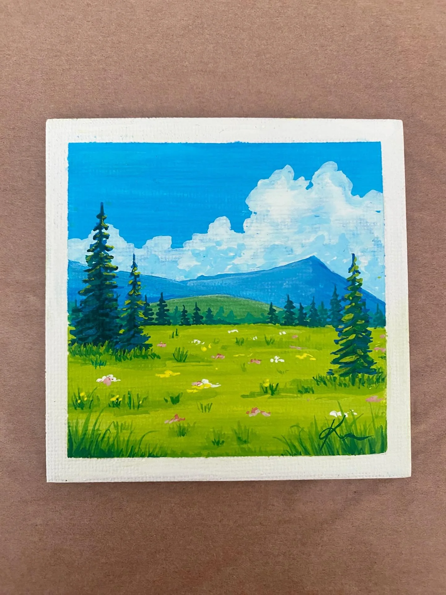 i found these super cute mini canvases that are also magnets, so I decided to paint a few up for my friends 😊

Gouache on canvas panel 9cm x 9cm

.
.
#gouache #gouachepainting #artist #landscapepaintings