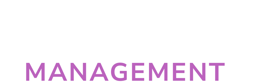 Text graphic with the words 'COMMUNITY MANAGEMENT' in large, bold letters, with 'COMMUNITY' in white and 'MANAGEMENT' in purple.