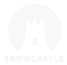 Black logo with a castle silhouette and the word 'SNOWCASTLE' beneath it
