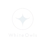 White Owl logo with geometric design and text 'White Owl'