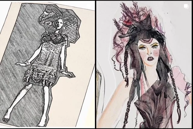 mixed media character design 