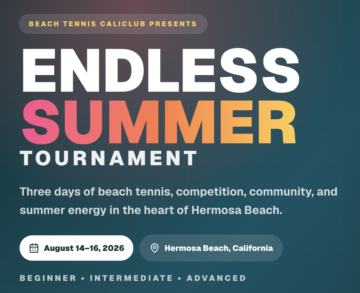 Endless Summer 2026 - Beach Tennis Cali Club