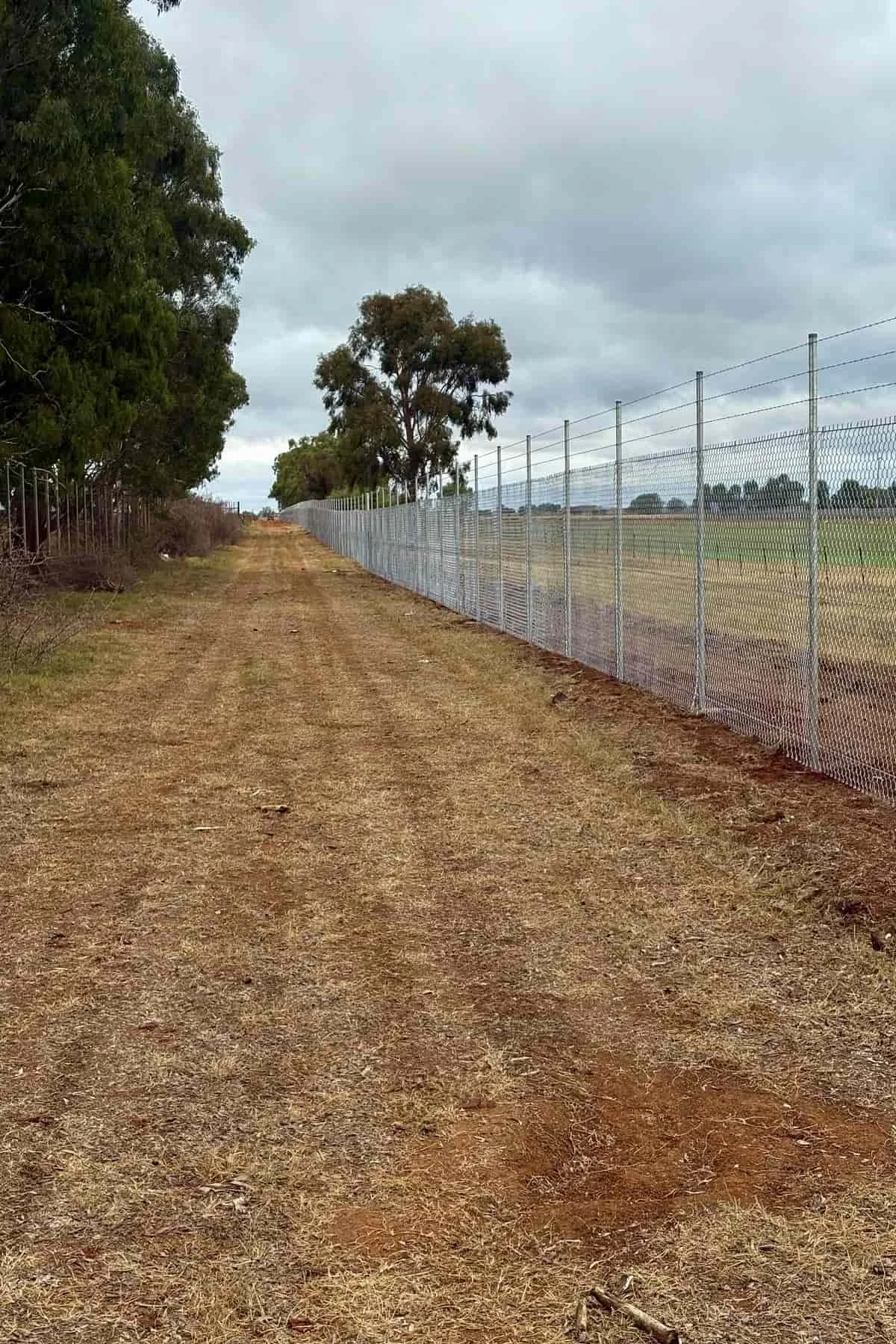 New security chainwire fence installed 2400mm high 600m length by TG Wheeler Contracting based in Yamba region