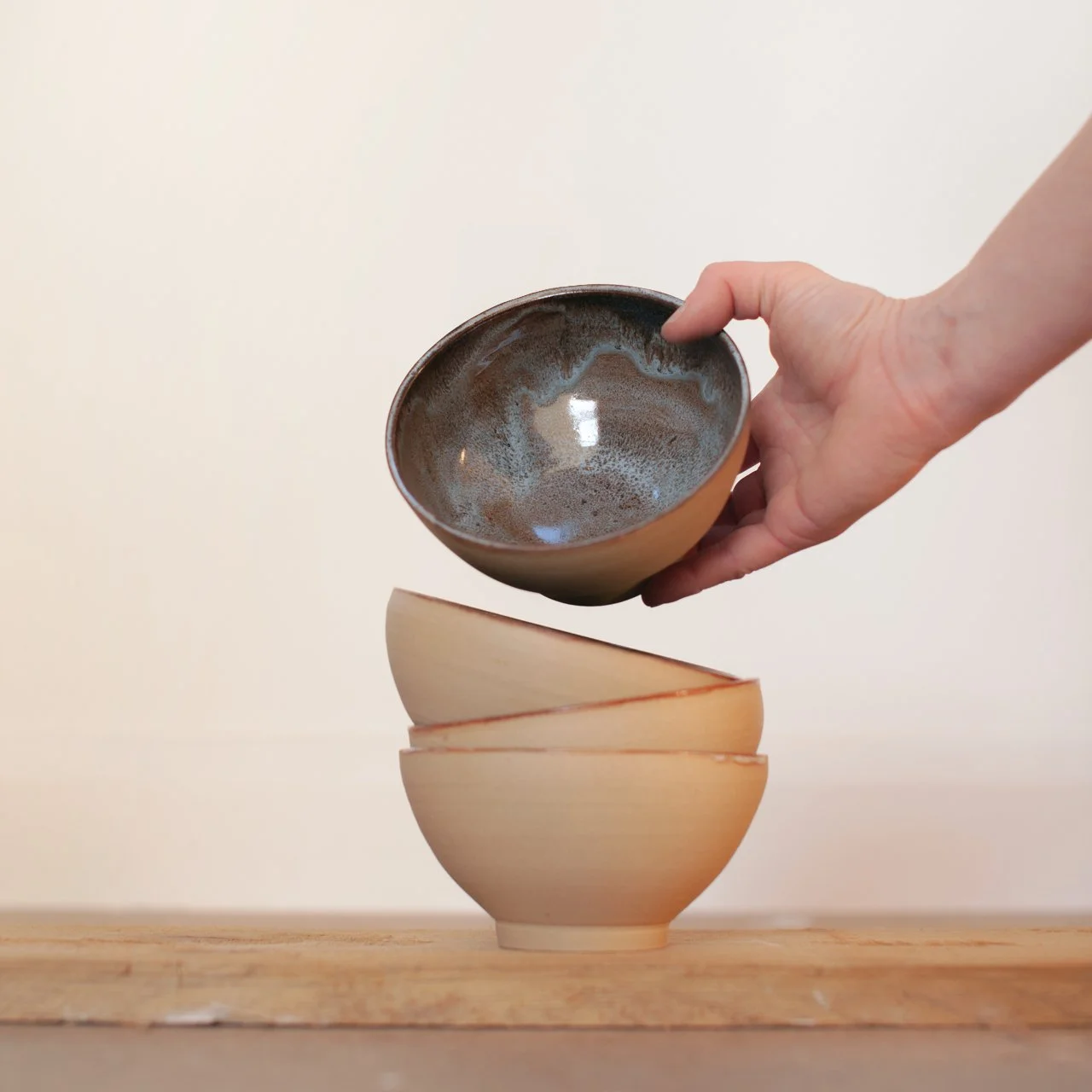 Blue Brown Cereal Bowl - Set of Four
