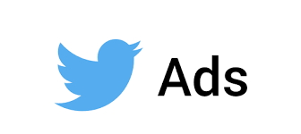Twitter logo with the word 'Ads' next to it.