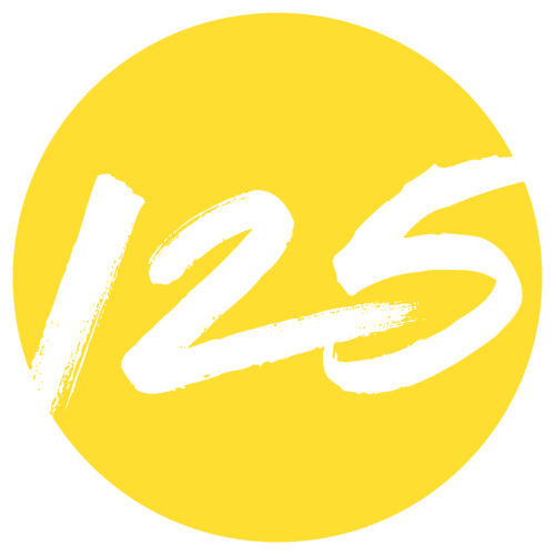 Yellow circle with white handwritten text '1 2 3 5' inside.