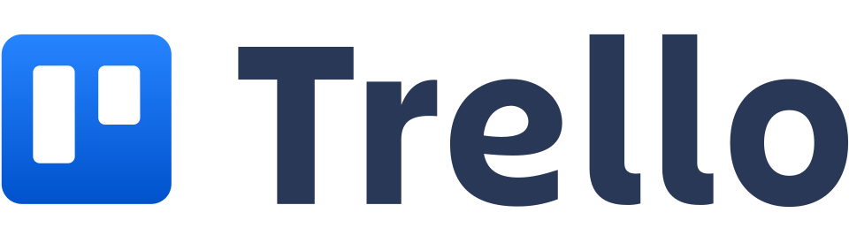 Trello logo with blue icon and the word 'Trello' in dark gray.
