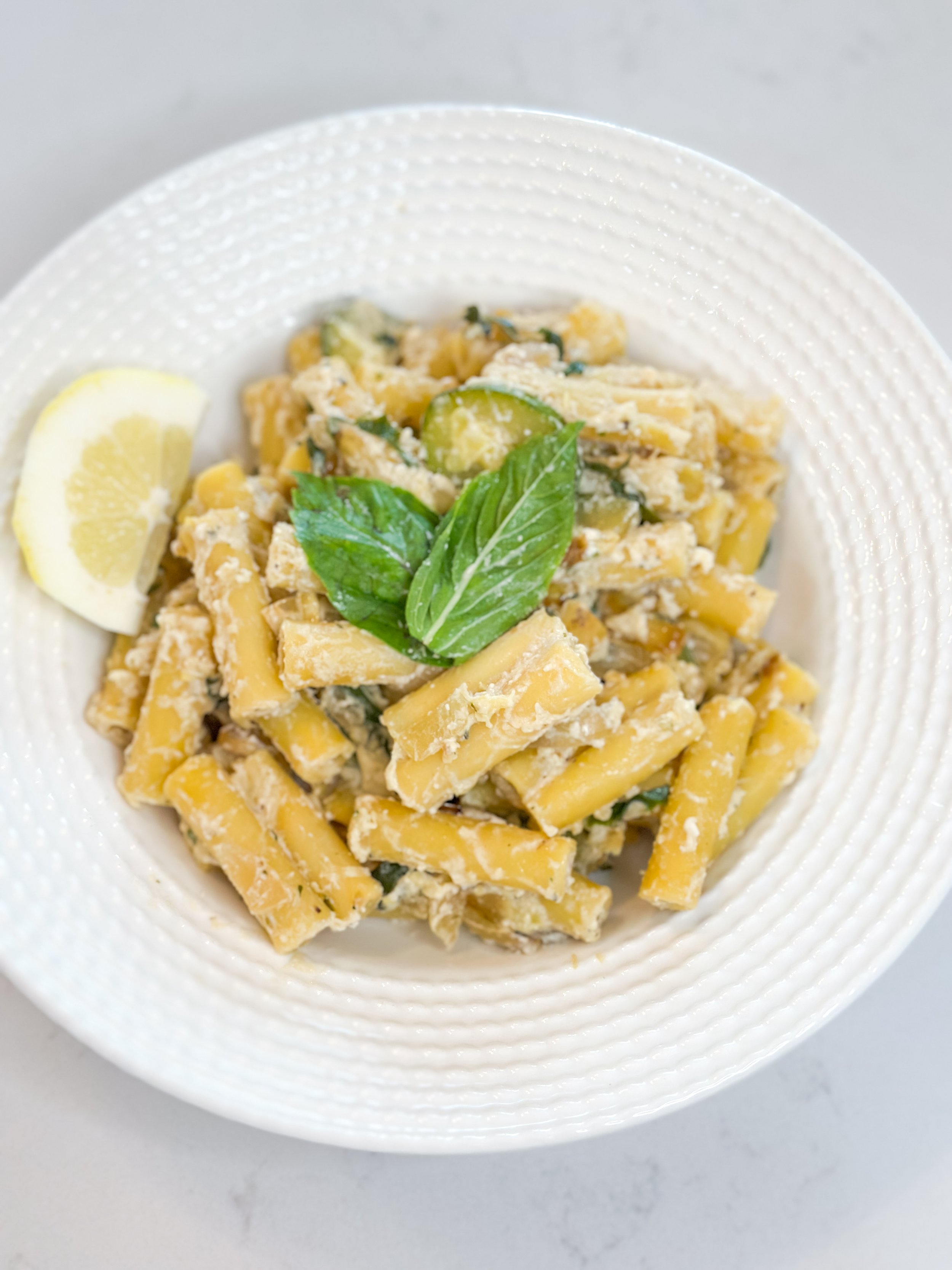 🌿 Low-Key Vegan Friday: Late-Summer Ziti with Zucchini, Basil &amp; Vegan Ricotta