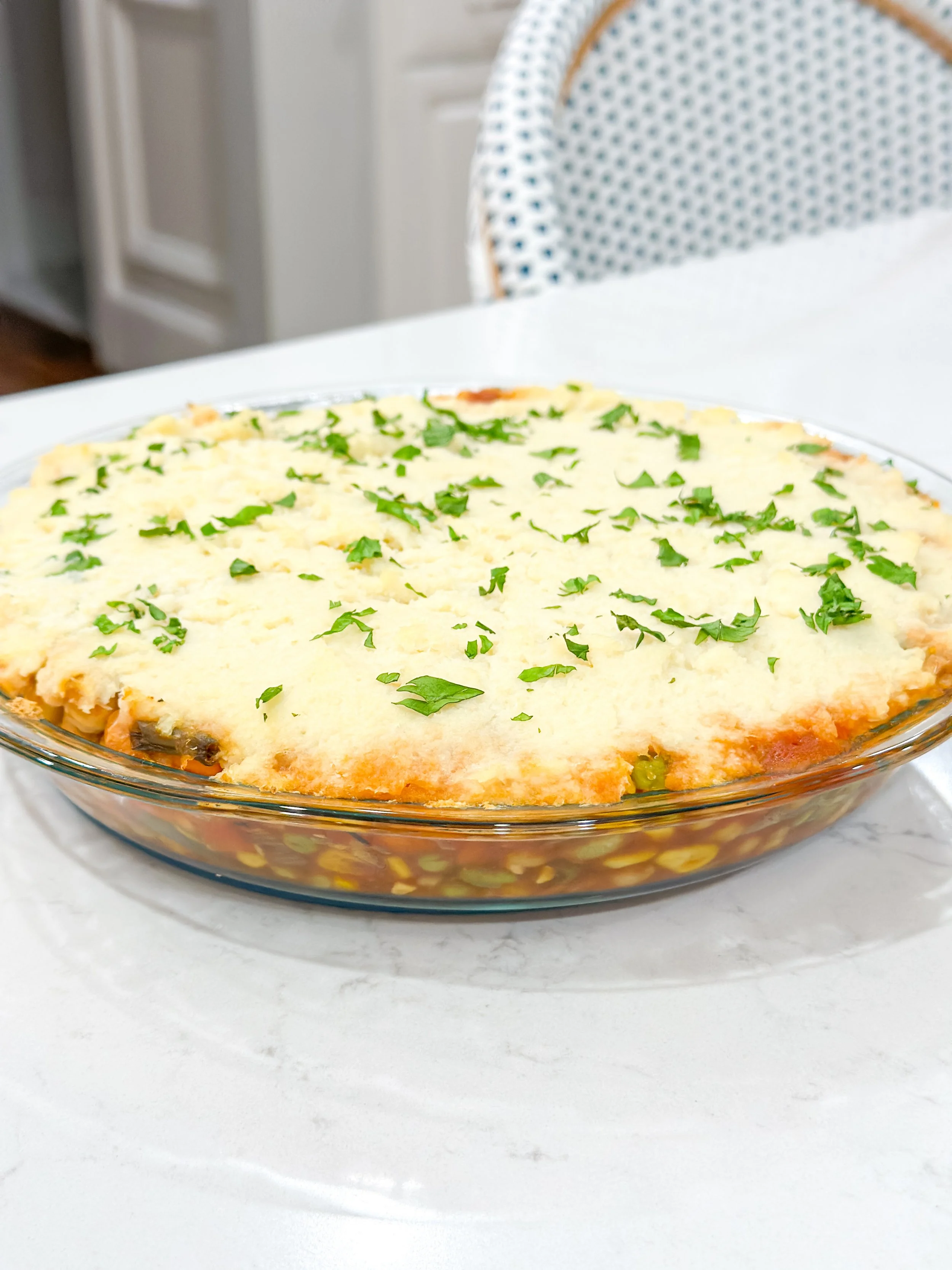 Chickpea &amp; Veggie Cottage Pie (Plant-Based, Family-Friendly)