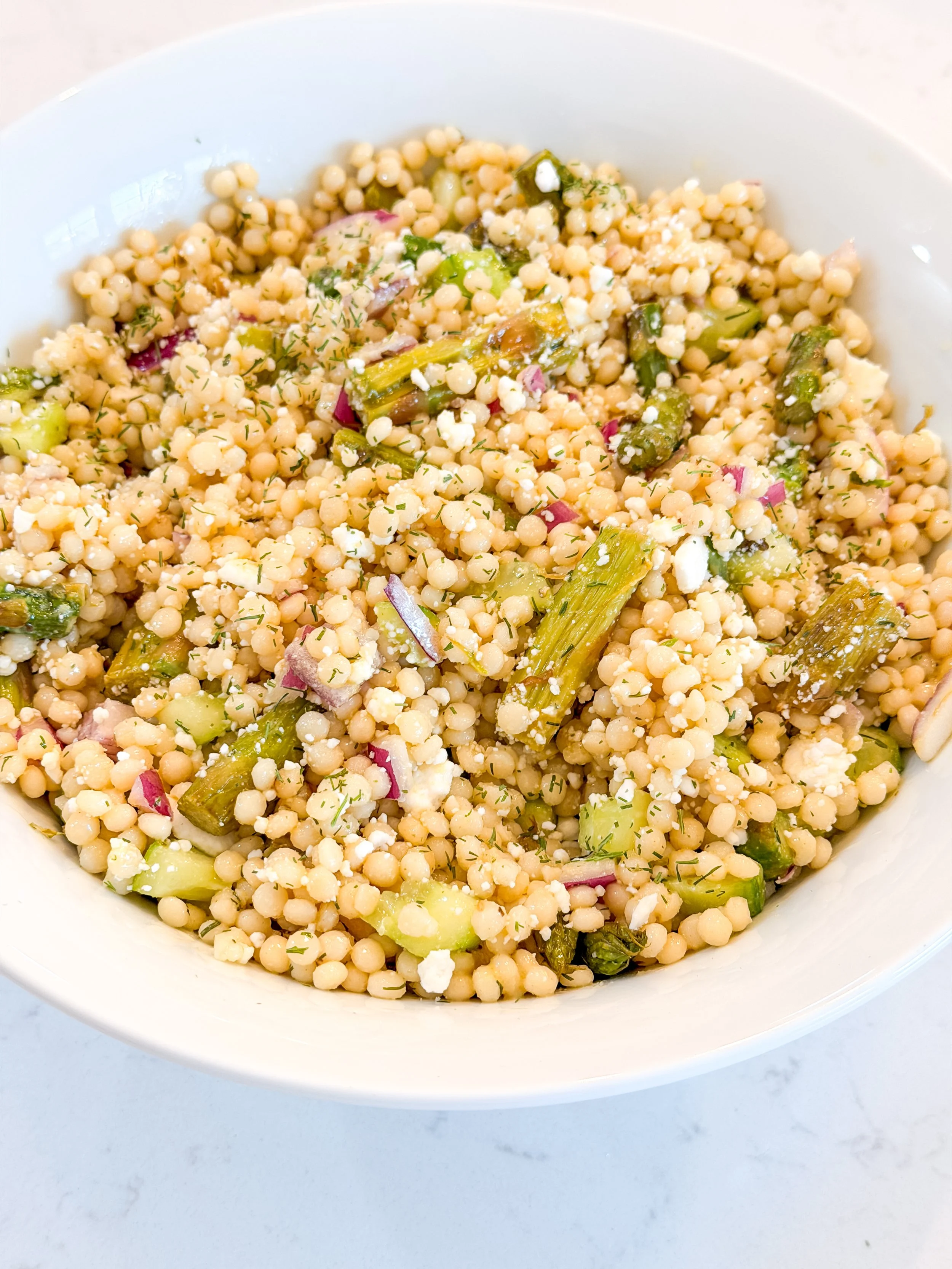 Pearl Couscous Salad with Roasted Asparagus