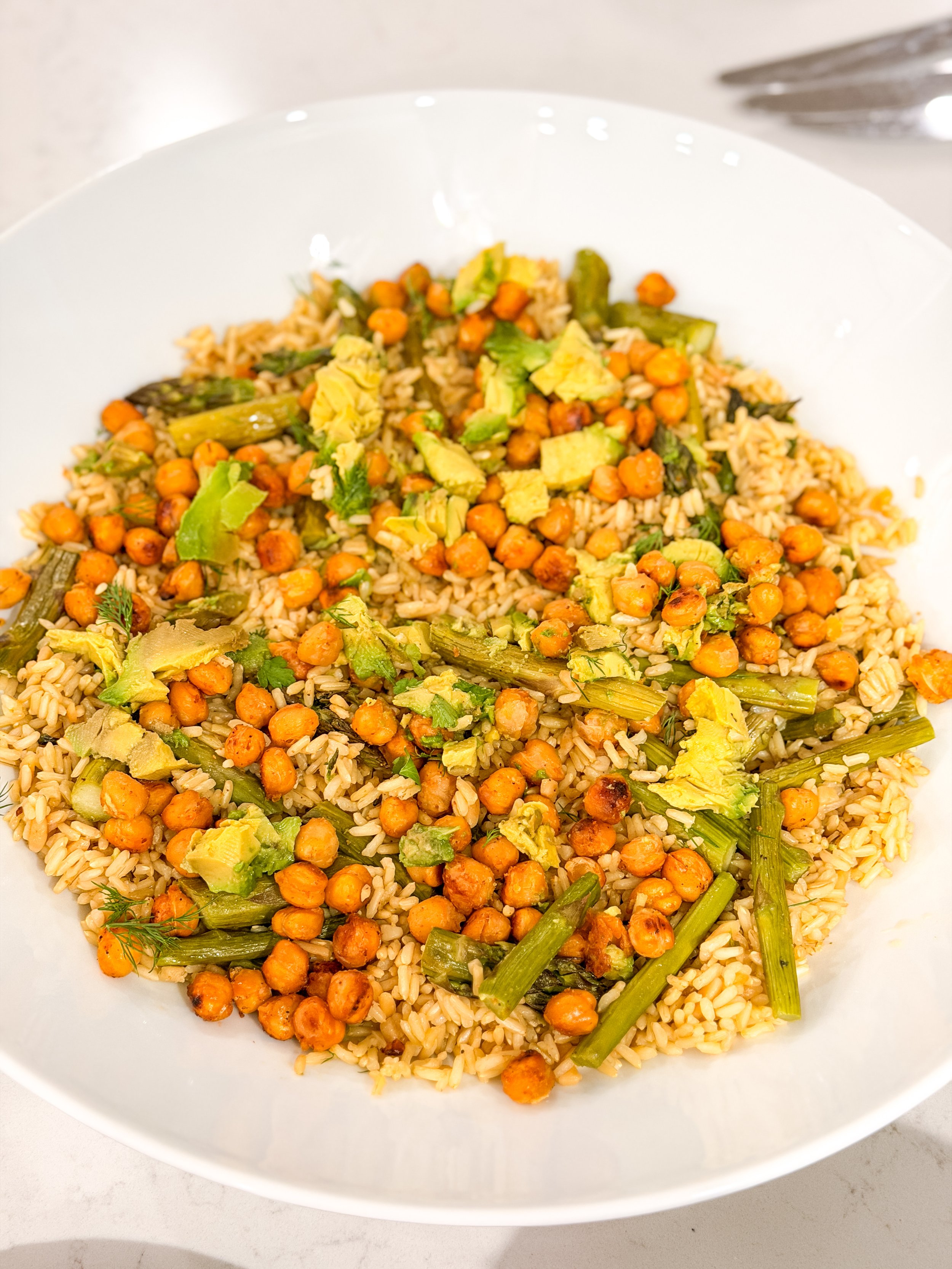 Roasted Asparagus &amp; Avocado Rice Bowl