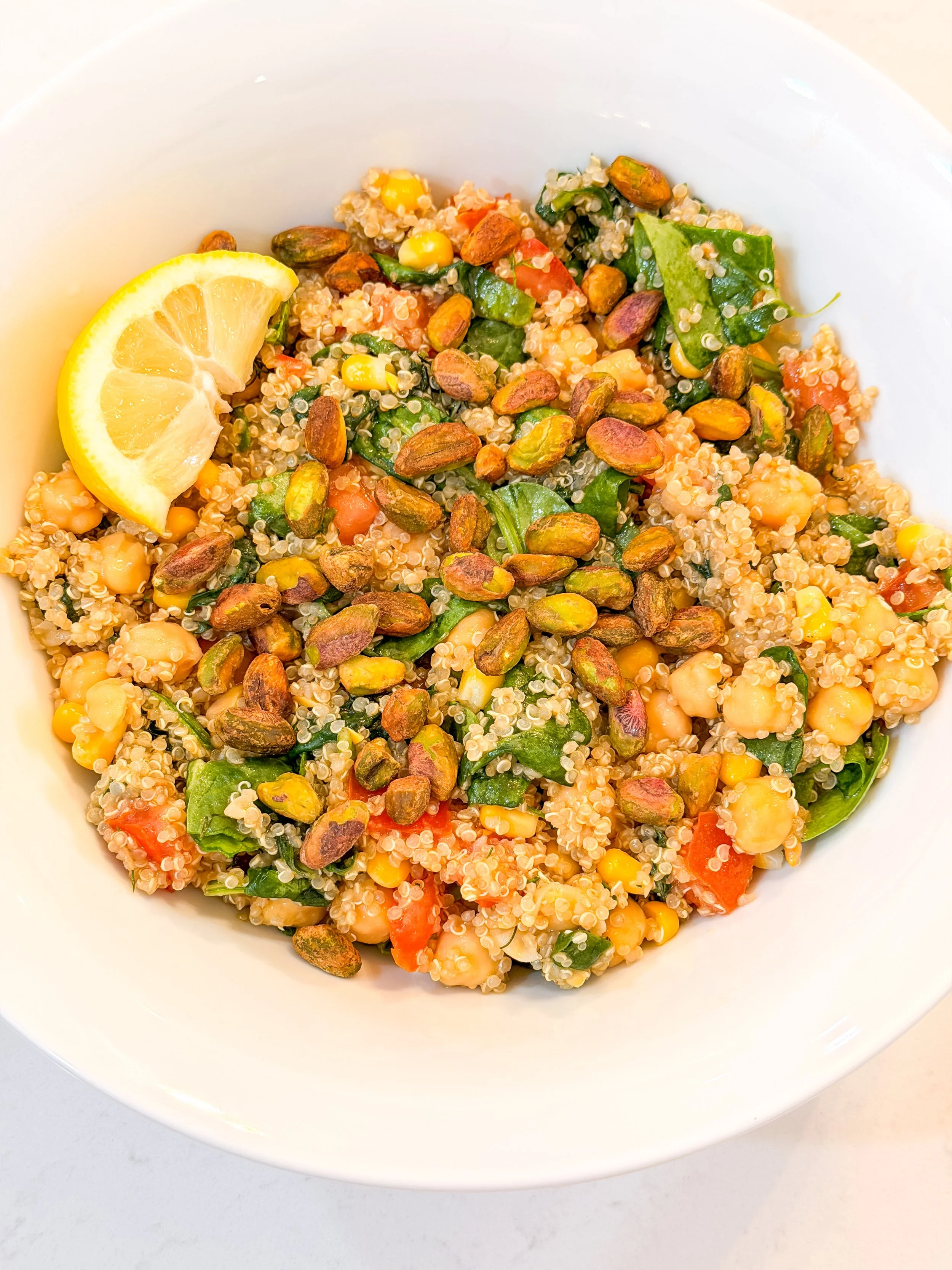 Quinoa Bowl with Corn, Tomato &amp; Pistachios
