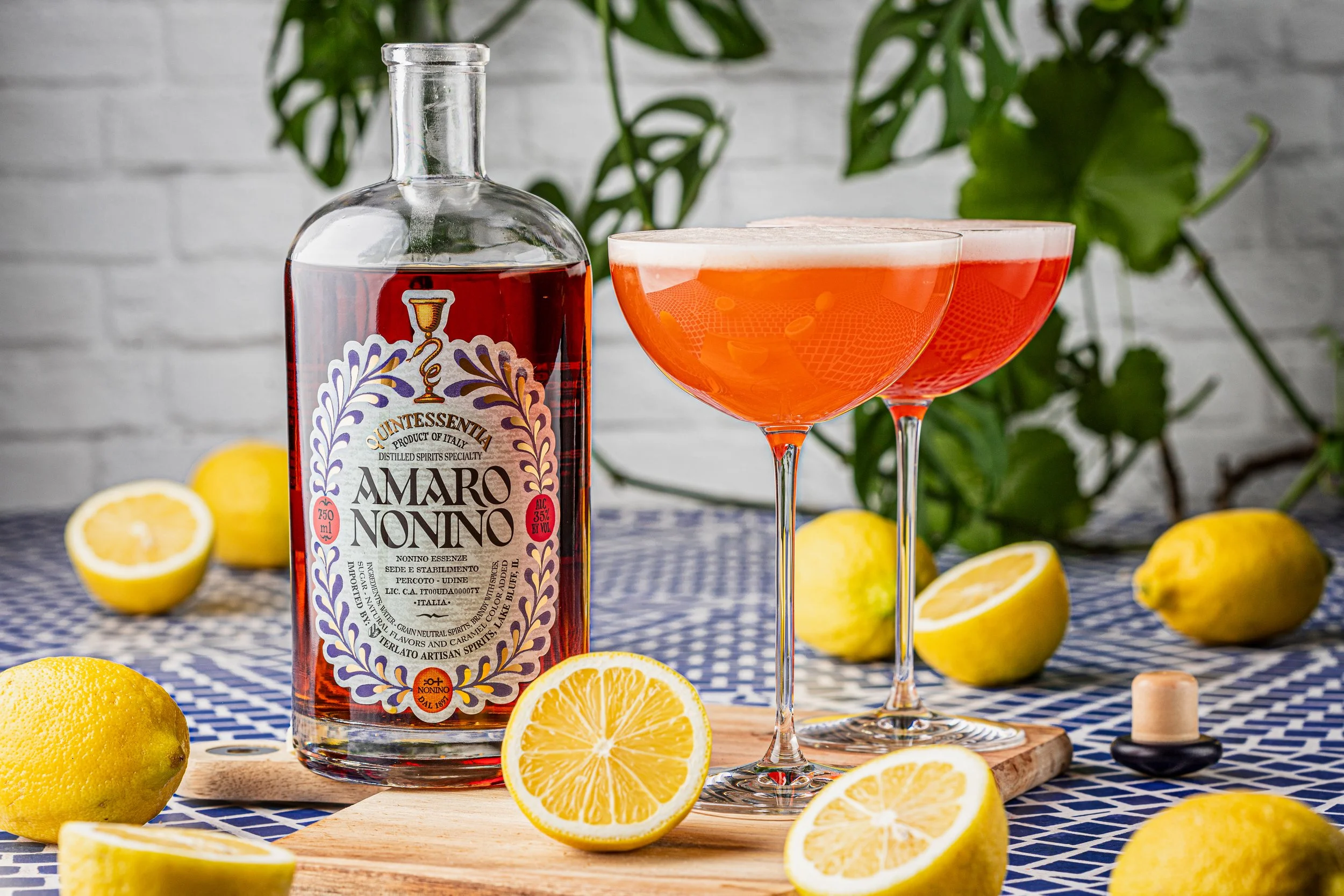 Nonino Amaro bottle and cocktails