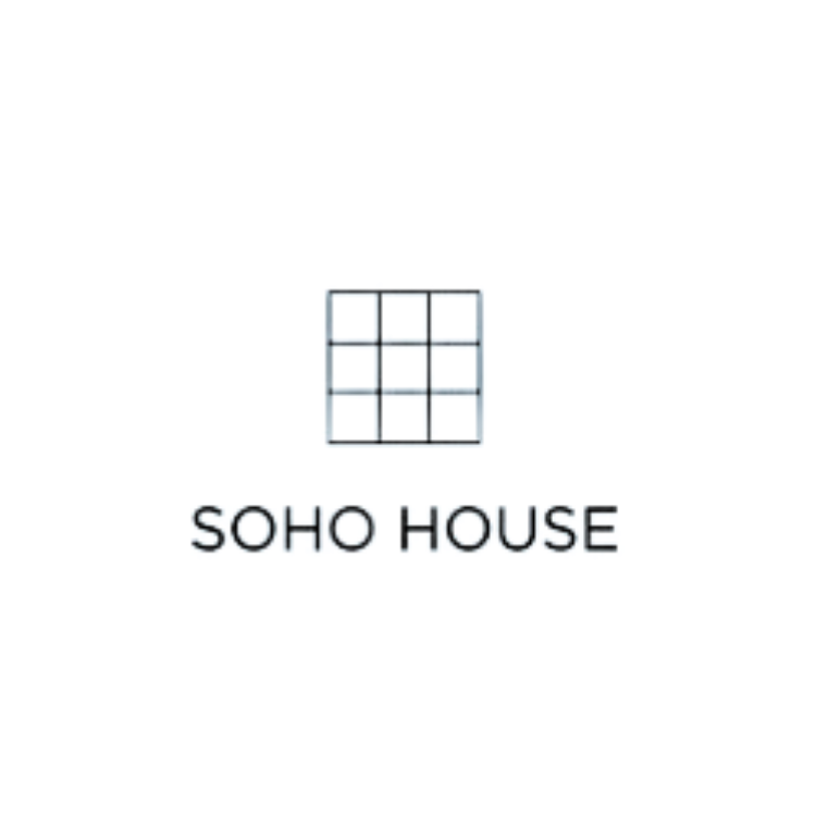 Pixelated logo of SOHO House with a stylized window above the text.