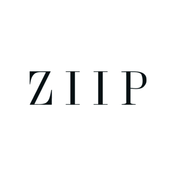 The word 'ZIP' written in large, partly transparent letters, with a drawing of a pocket above it and a zipper pulled down, symbolizing a zippered pocket or compartment.