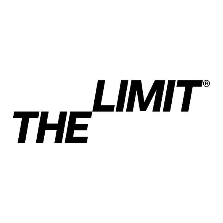 The phrase "THE LIMIT" with the word "LIMIT" extending upward and to the right, symbolizing surpassing limits.