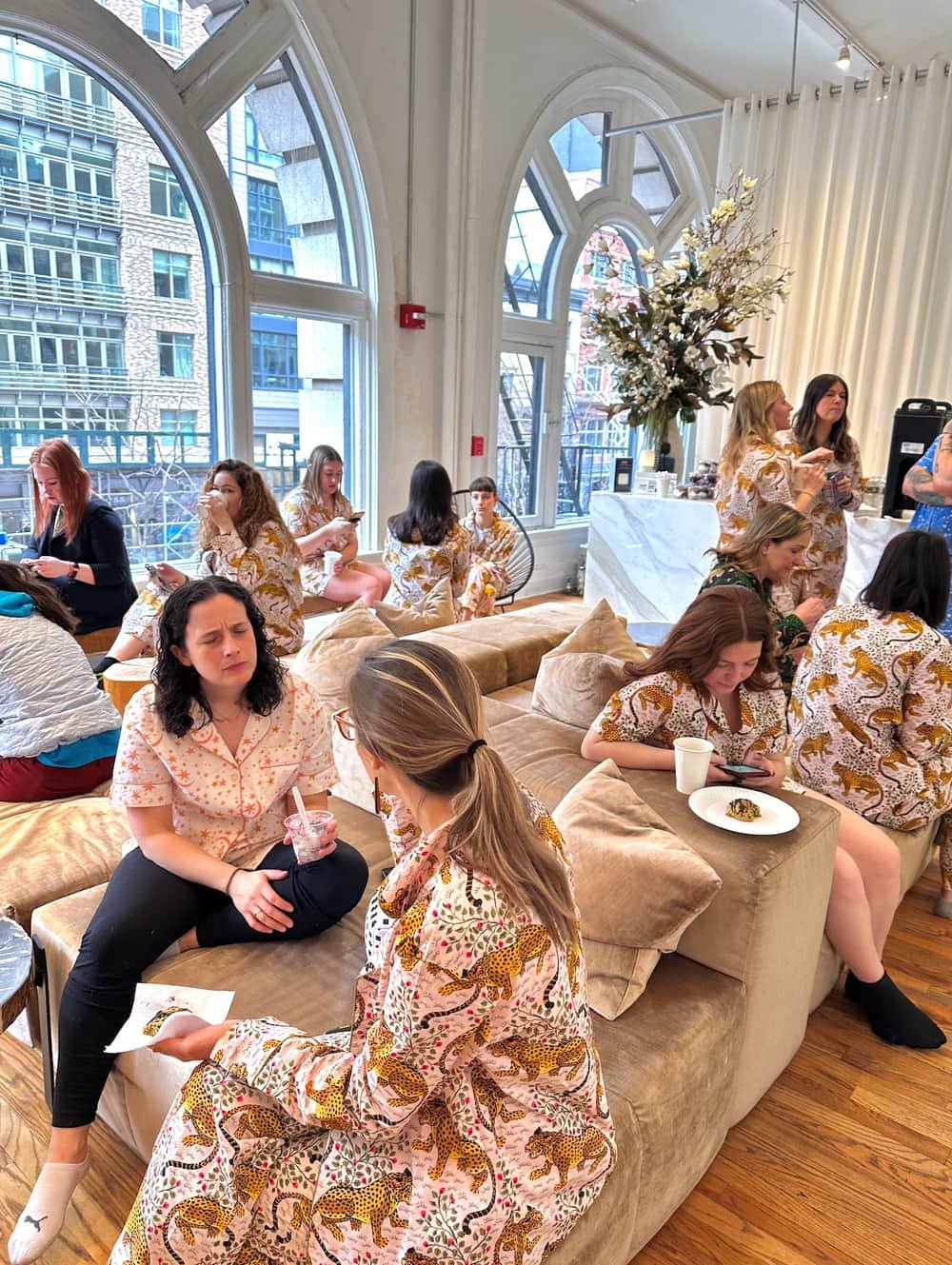 special event gathering with many women enjoying a brand party in a trendy NYC space
