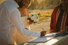 wedding document signing