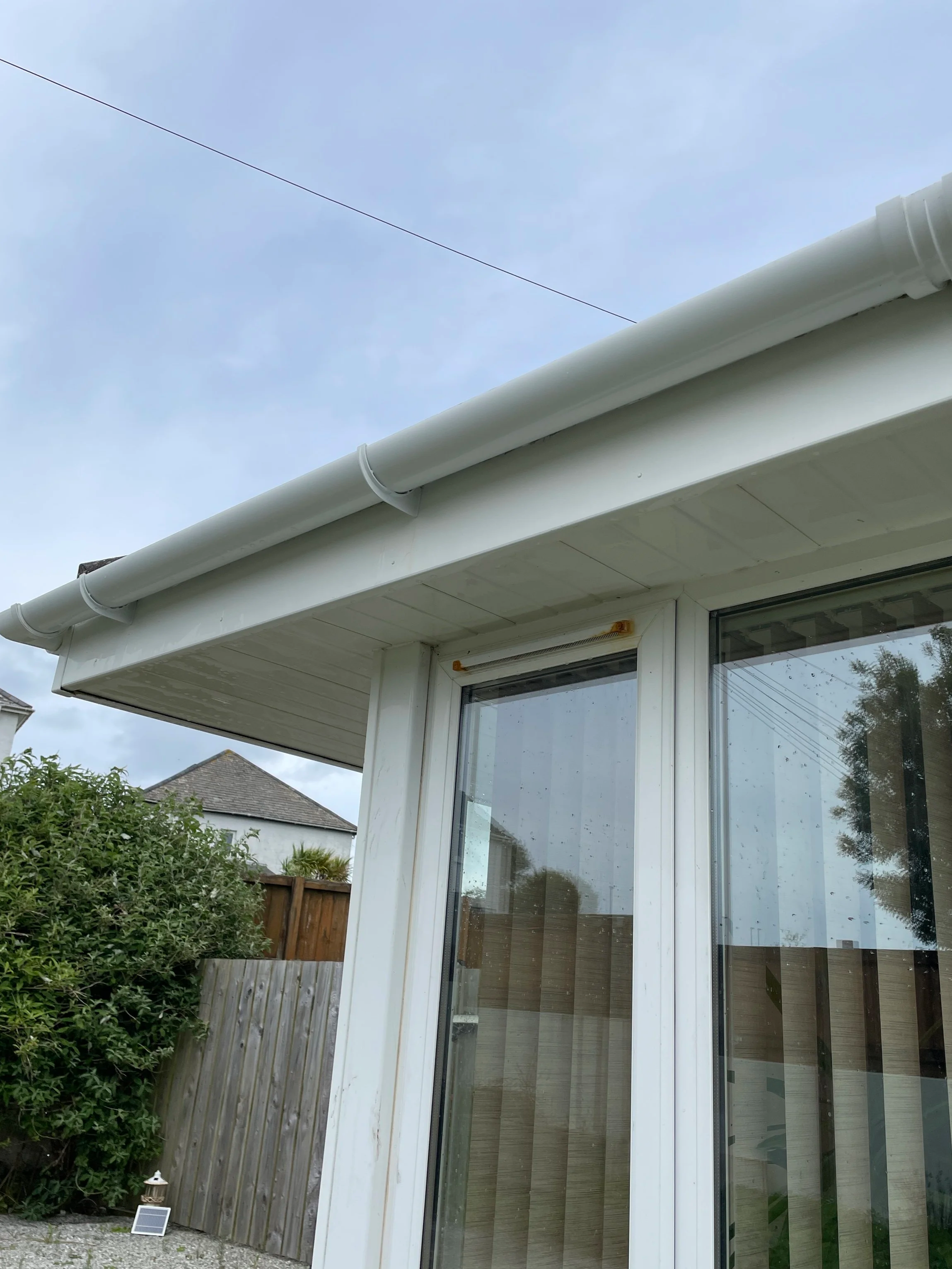 Clean gutter after professional clearance and cleaning by Drift Window Cleaning in Newquay