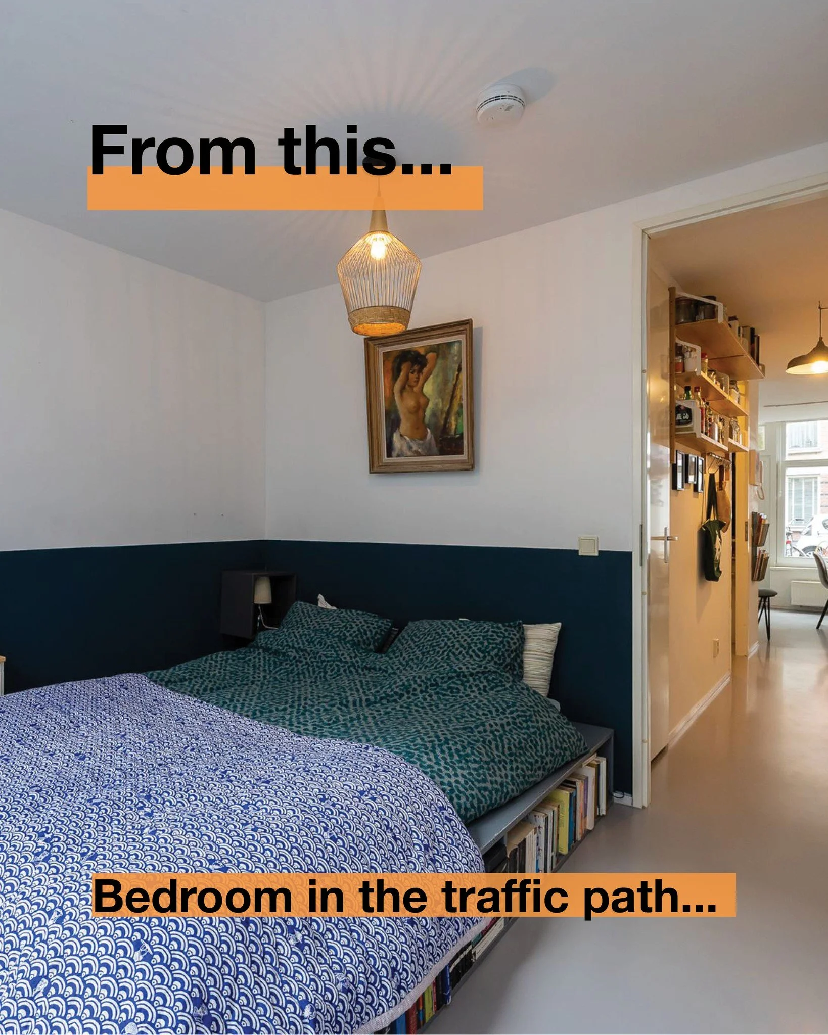 From this&hellip; ➝ To this. ✨

This renovation was not only about a prettier bedroom.
It was about fixing the layout.

Before: the bedroom was on the main route to the backyard.
So the home had no privacy and the circulation felt wrong.

After: we m