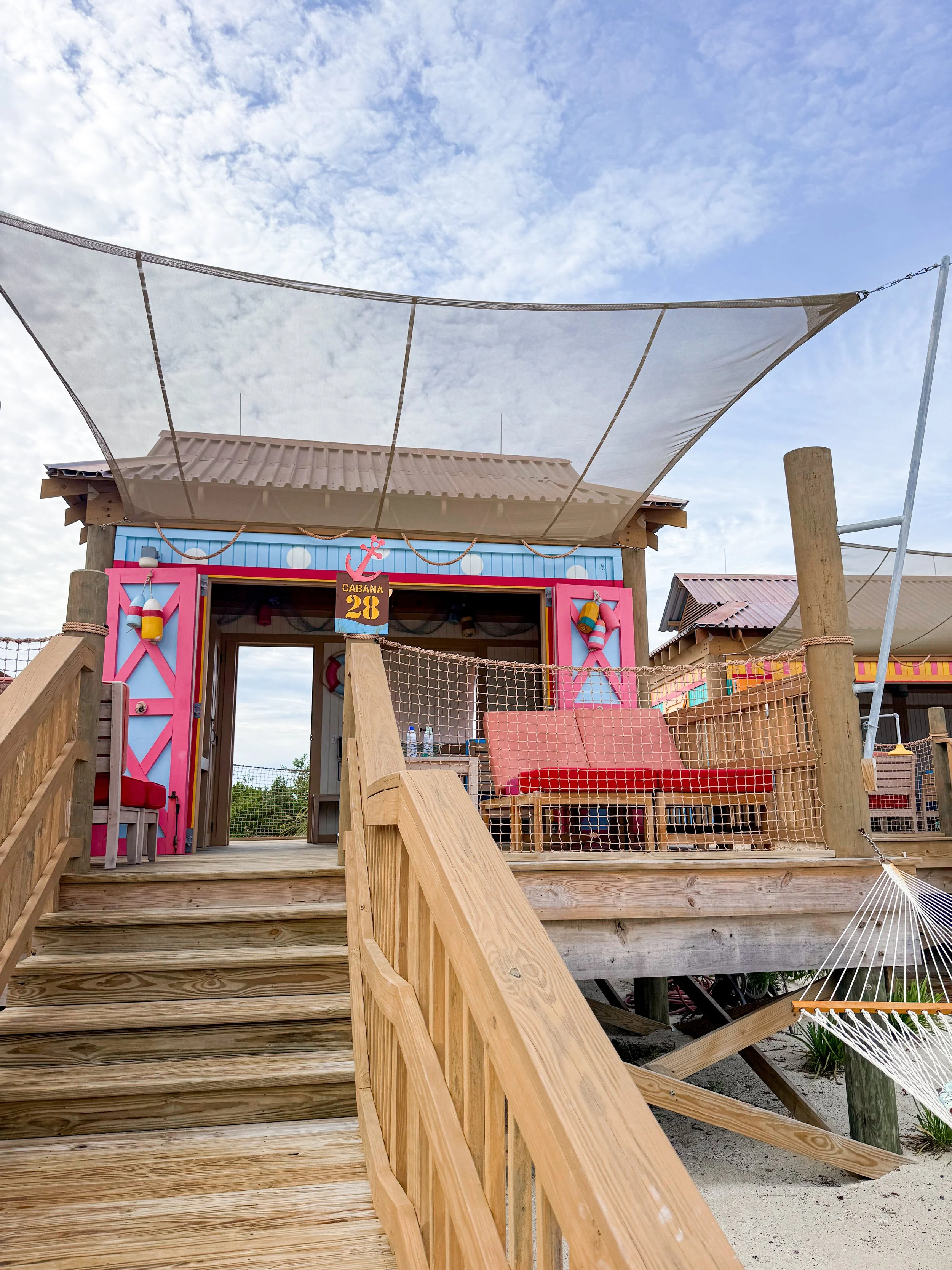 Mickey and Minnie Cove Cabanas Outdoor Seating Area