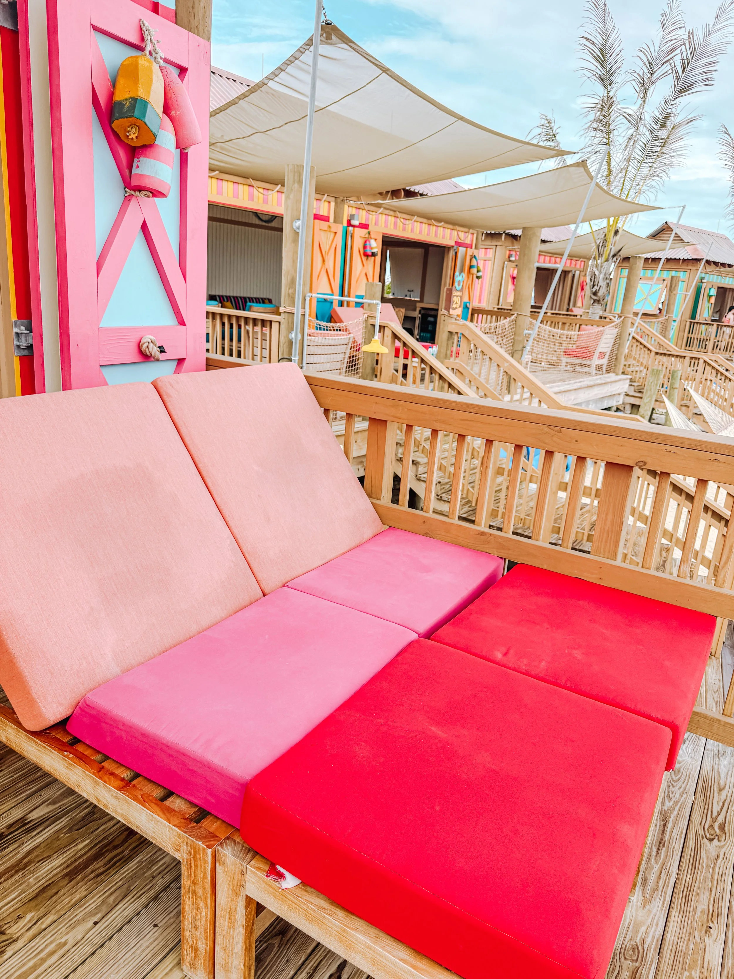 Mickey and Minnie Cove Cabanas Outdoor Lounge Area