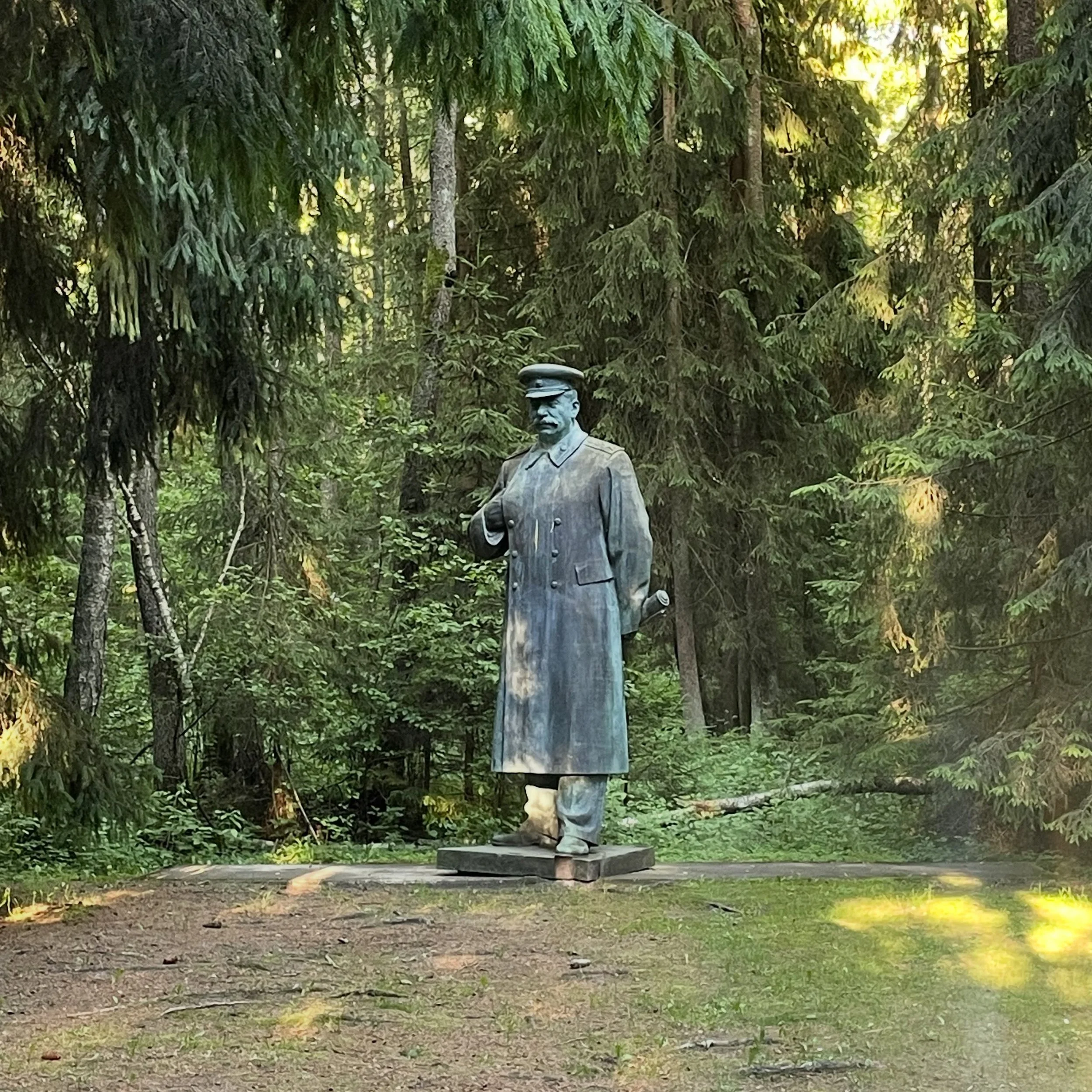 Stalin in the forest, at Grūtas Park where the legacy of the Soviet Union in Lithuania is gathered #tourlithuania