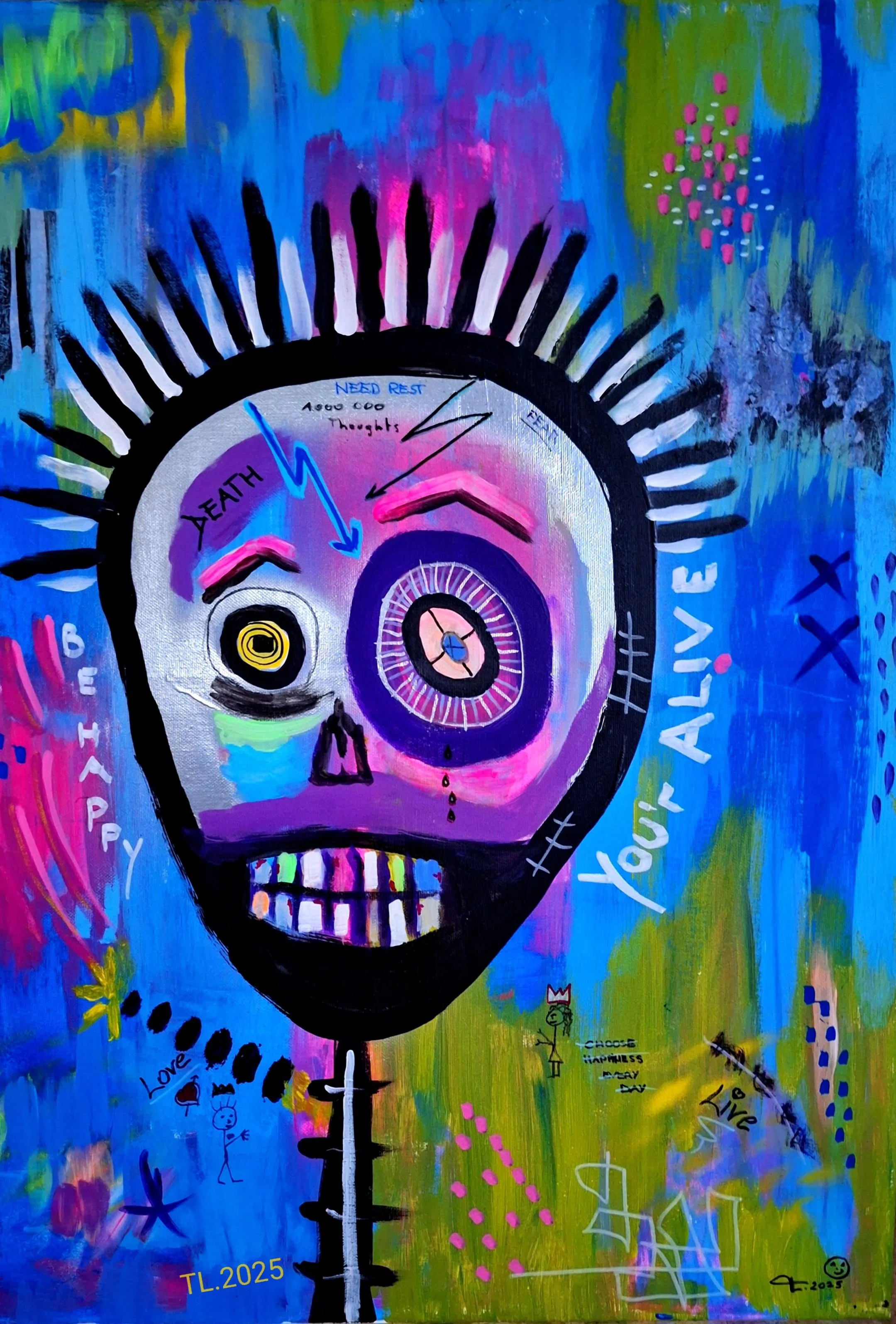 alive in the chaos - mixed media on canvas 60x80 cm abstract