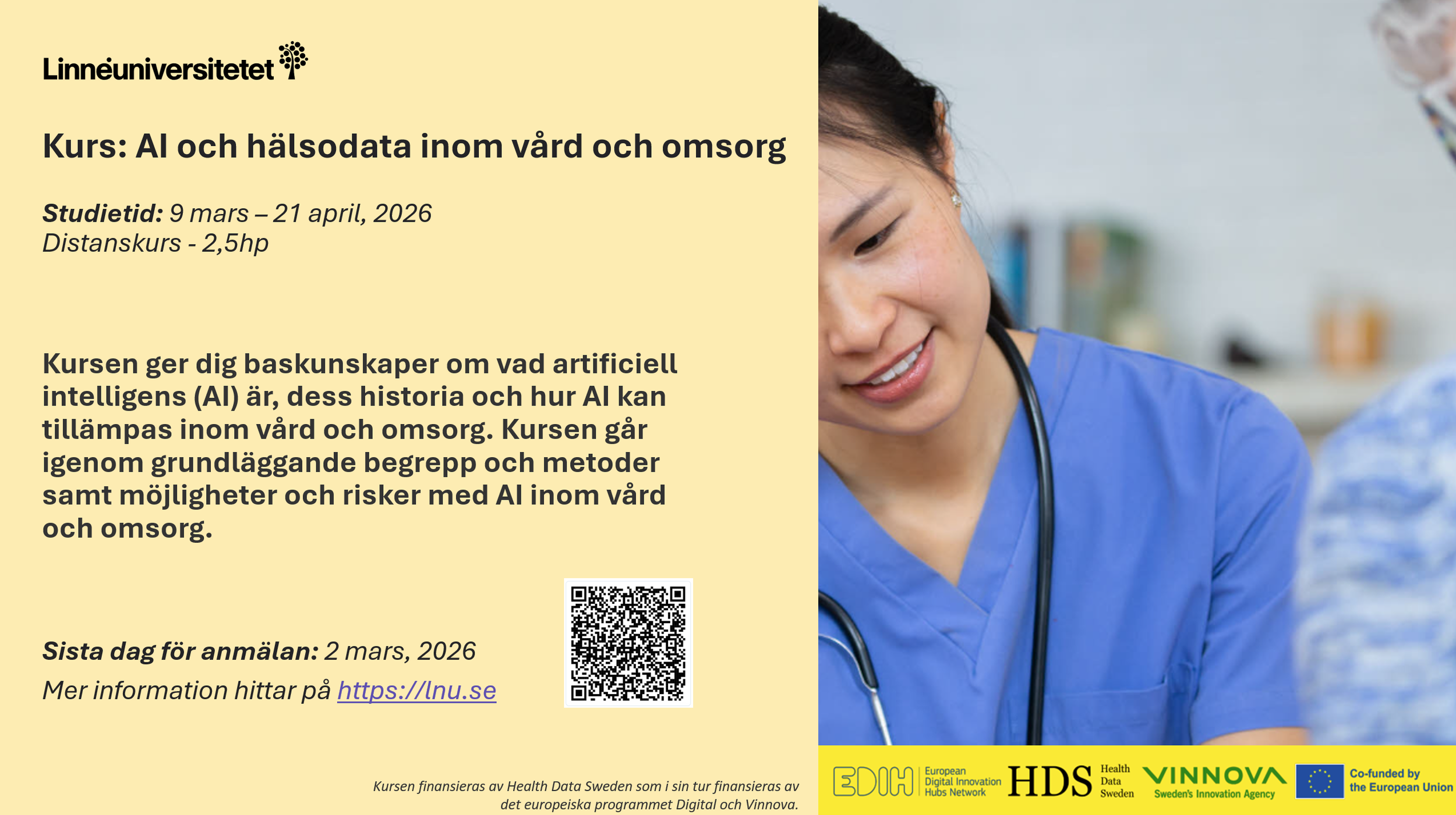 Kurs: AI och hälsodata inom vård och omsorg