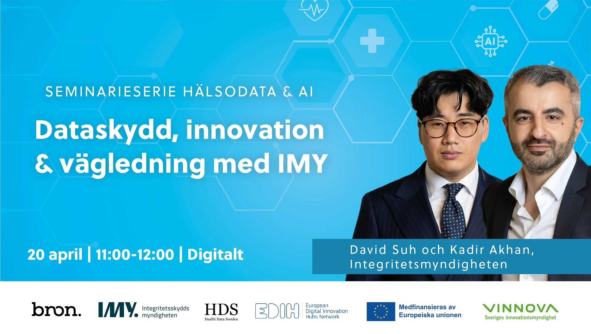 Seminarieserie hälsodata &amp; AI: dataskydd, innovation &amp; vägledning