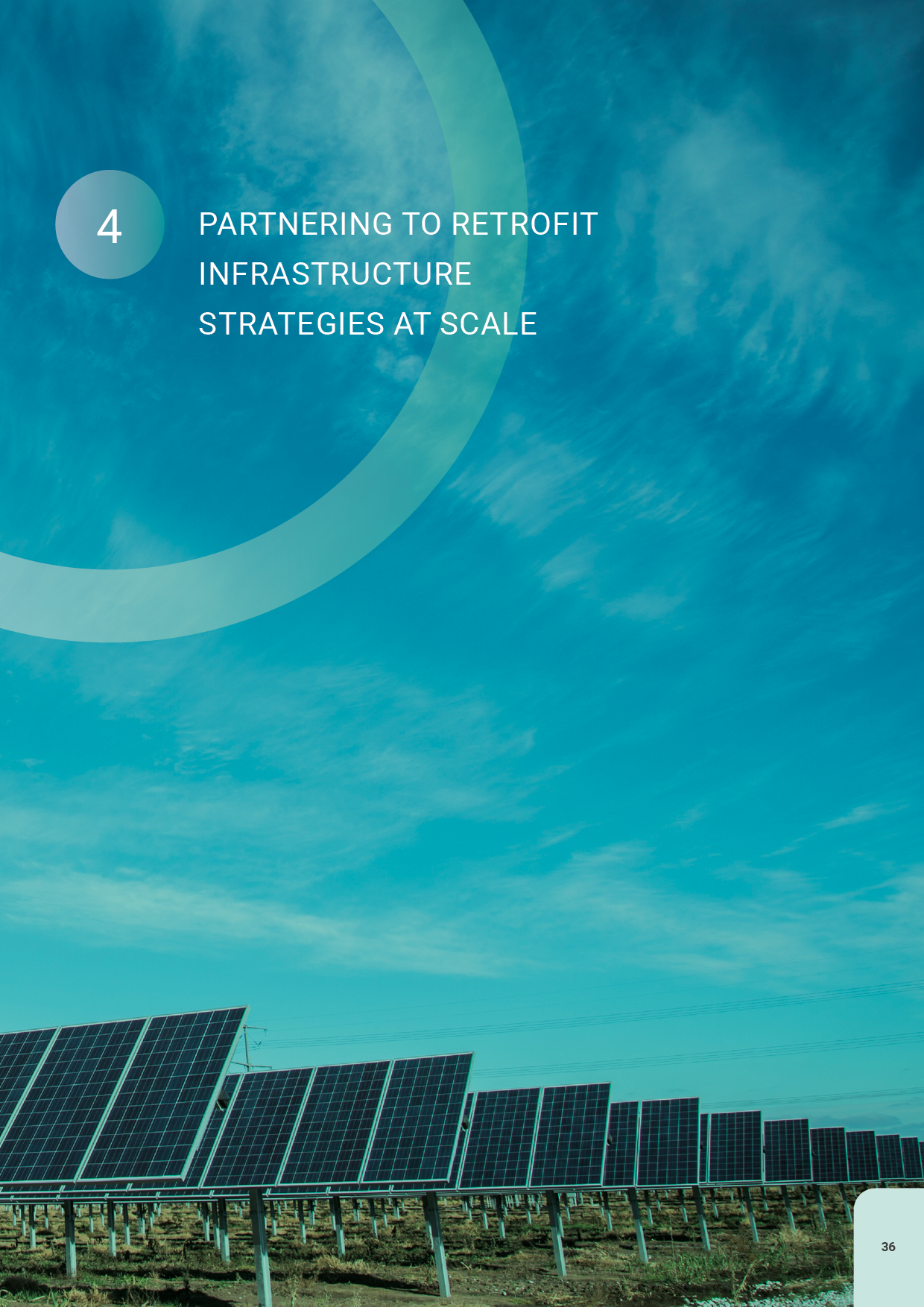 Solar panels in a field under a blue sky with scattered clouds.