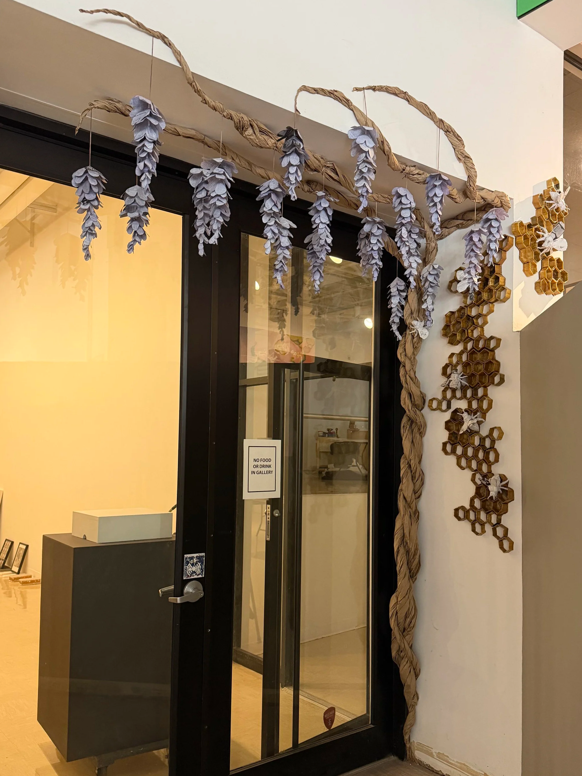 Our Bodies, Ourselves 
2025 
115"x 110"x 30"
paper, natural dye from hibiscus and pea flower, wax, yarn